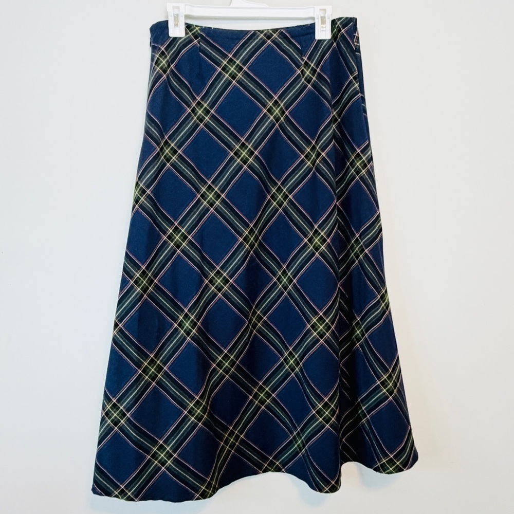 Croft & Barrow Navy Plaid Maxi Skirt